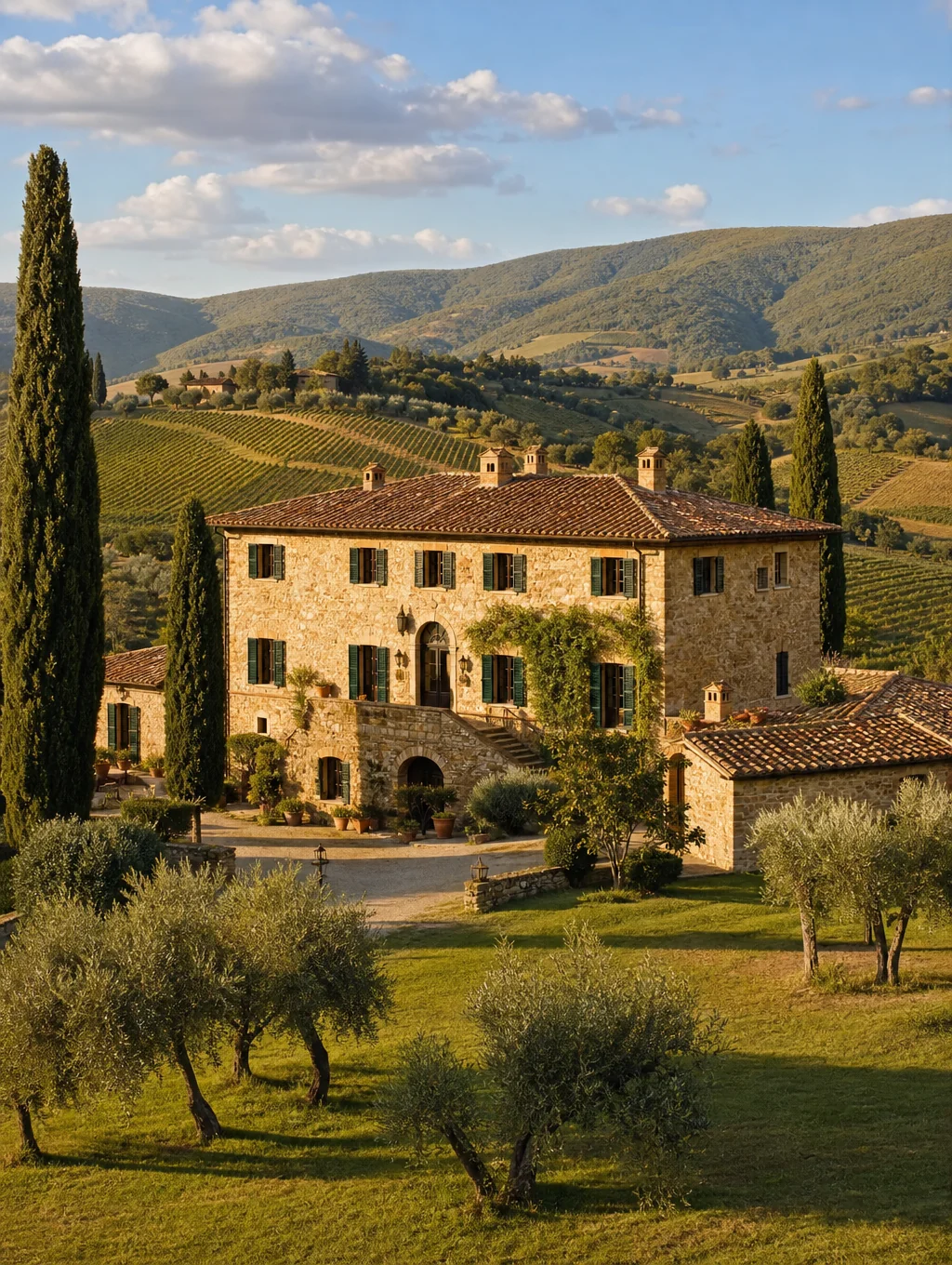 Isabella overlooking the peaceful hills of Castelmuzio in Tuscany